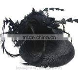 New Design Fashion Black Hairwear Fascinator With Feather Flower thumbnail-3