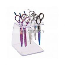 Стеллаж для хранения парикмахерских ножниц на 5 мест, прозрачный акриловый держатель для изогнутых ножниц с возможностью демонстрации
