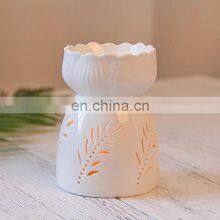 Ceramic Hollow Out Essential Tea Light Aroma Incense Oil Burner for Home Decoration Aroma Lamp Ceramic Essential Oil Burner thumbnail-5