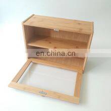 Bamboo Storage Bread Box Hot Selling Double-deck Natural Bamboo Storage Box Pantry OrganizerHome Storage & Organization thumbnail-5