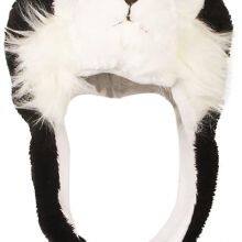 Cute Plush Animal Character Winter Hat Fun Ski Cap With Detailed Animal Face Long Ear Straps With Pom Pom Ends