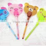 wholesale cartoon pen fan for children, cute mini plastic hand fan for children, kids ball pen