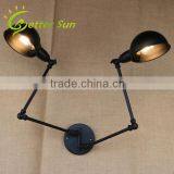 Double-headed Adjustable Swing Arm Black Iron Interior LED Wall Light thumbnail-1