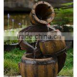 New Products Garden Decorative 3 Tiers Wooden Finish Bucket Water Fountain thumbnail-1