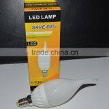 Elegant Design E14 1.5w Ceramic Candle Led Lamp With Tail Smd3528