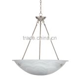 3 light chandelier(Lustre/La arana) in satin steel finish with single glass shade CH0028B-16SS