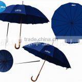 Wholesale Auto Open Wooden Golf Umbrella Blue With Cheap Price
