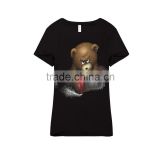 Summer short sleeve o neck custom printed cute bear t-shirts