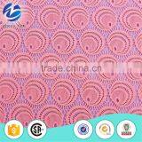 Hot Sell Pink Nylon Spandex Dot Chantilly Lace Fabric Ladies Dress