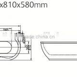 SUNZOOM Peanut Bathtub,oval Embeded Acrylic Bathtub,elliptical Acrylic Free Standing Bathtub thumbnail-2