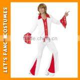 Mens White Disco Suit Costume PGMC1018 thumbnail-1