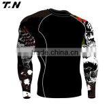 Sublimated Printed Men Black Mma Rash Guard and Tight thumbnail-6