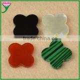 Hot Products Double Flat Polished Four Leave Clover Rough Synthetic Green Malachite Stone for Sale thumbnail-4