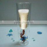 Souvenir Drinking Glass ( Coral With Blue Fish )