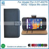 Card holder stand case For Alcatel PiXi 3 OT- 4027N Book stand wallet flip leather Covers