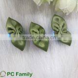 Satin Ribbon Flower With Leaf thumbnail-2