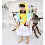 Lovely Yellow Bee Printed Kids Hooded Beach Towel Velour Printing Animal Bee Kids Poncho Towel thumbnail-3