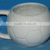 White Ceramic Mug JT-395 , Ceramic Football Shaped Mug thumbnail-1