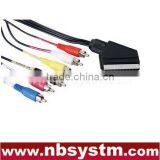 Scart Plug Male to 6x RCA Plug Male Cable