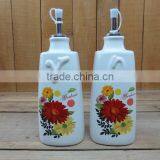 Decorative New Cosmos Ceramic Oil and Vinegar Cruets Set