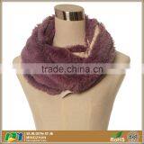 Red Soft Fall Winter Furry Infinity Mink Fur Scarf For Women