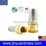 Lead free brass foot valve with stainless steel strainer