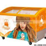 100-800L Curved Sliding Glass Door Chest Freezer Display Freezer Deep Freezer thumbnail-3