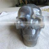 Wholesale Agate Gemstone Skull Craving Hand Carved Crystal Stone Decorative Skull thumbnail-1