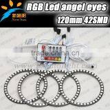 4 x 120mm LED SMD Angel Eyes RGB 5050SMD Auto LED Angel Eyes Ring With Controller Led Ring Angel Eyes Headlights