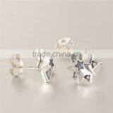 Simple Design Star Shape Stud Silver Earrings For Women thumbnail-3