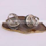 Wholesale Druzy Quartz Ring Natural Druzy Agate Stone Zircon Paved Gemstones thumbnail-3