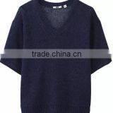 15JW0420 Woman Kintting Natural Material 100%linen T Shirt