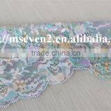 Beautiful Colorful African Lace Trimming Elastic Tulle Fabric 100% Nylon Lace thumbnail-5