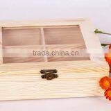 Recycled Wooden Tea Storage Box With Clear Glass Lid thumbnail-2