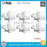 Set of 6 White Unpainted Ceramic Turtle Party Painting