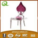 Home Furniture Crystal Button PU Leather Stainless Steel Dining Chairs thumbnail-6