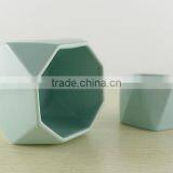 China Cheap Custom Glazed Polyhedral Prismatic Ceramic Flower Pot thumbnail-3