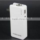 2017 OEM Logo Customize AC Plug 5000mah Portable Charger Power Bank thumbnail-3