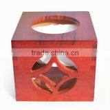 Customize Exquisite Openwork Carving Wooden Napkin Box, Desk Square Tissue Box thumbnail-3