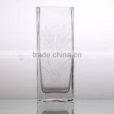 Tall Cube Glass Vase With Decorative Flowers thumbnail-2