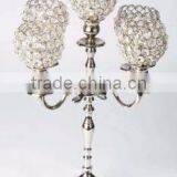 Silver Plated Crystal Ball Candelabra for Wedding thumbnail-1