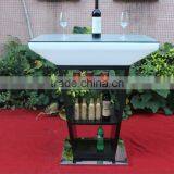 Led Illuminated Home Bar Counter With Stainless Steel Shelf thumbnail-5