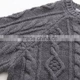 New Arrival Pure Color Cable Crew Neck Knit Sweater , Pullover Sweater thumbnail-4