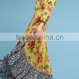 Vibrant Colors Embedded Vintage Long Sleeve Floral Maxi Dress Western Frock Designs For Ladies HSd5158 thumbnail-3
