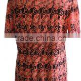 Black With Rose Print Lycra Round Collar Blouse thumbnail-2