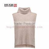 Women's 70% Wool, 30% Cashmere Sleeveless Turtleneck Sweater thumbnail-1