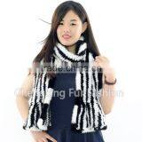 CX-S-19E 2017 Fashion Custom Scarf In Stock Knitted Mink Fur Scarf Women thumbnail-1