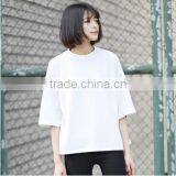 2017 Take the T-shirt Women Loose Simple Pure Color Casual With Short Sleeves thumbnail-1