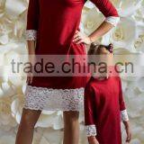 Mother Daughter Matching Dress Jersey Mom Baby Red Dress thumbnail-2