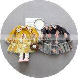 S17732A Autumn New Arrival Cotton Girl Clothes Long Sleeved Girls Cartoon Dress thumbnail-1